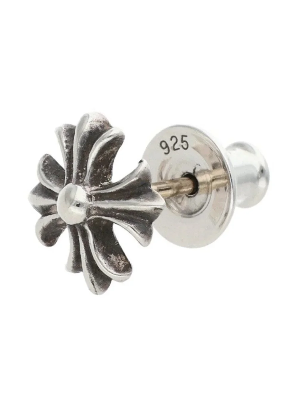 Chrome Hearts No2 CH Pls CH Plus Stud Silver Earrings